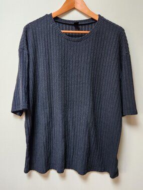 Black ribbed oversized t shirt / shein / L